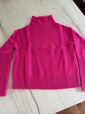 Wilfred Cyprie Cashmere Bright Pink Turtleneck Sweater